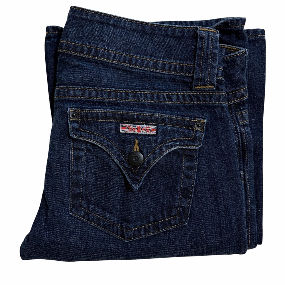 HUDSON new Signature Low-Rise Boot Cut Dark Indigo Soft Stretch Jeans NWOT - Picture 4 of 16